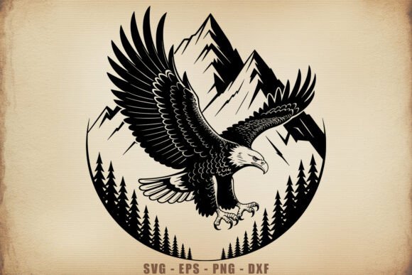 Download Flying Eagle with Mountain SVG Bundle - Mountain svg bundle Collection