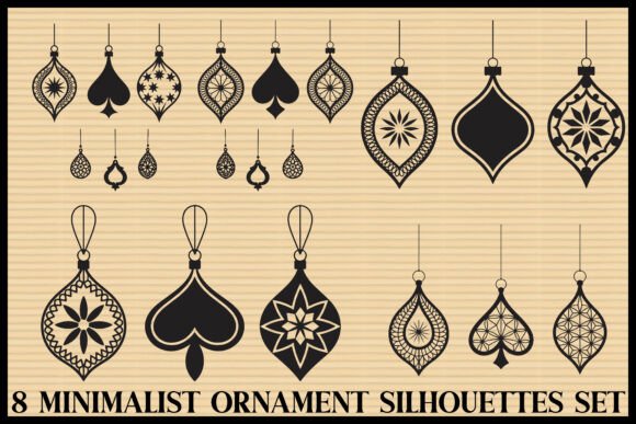 Download 6 Minimalist Ornament Silhouette Bundle - Ornament Collection