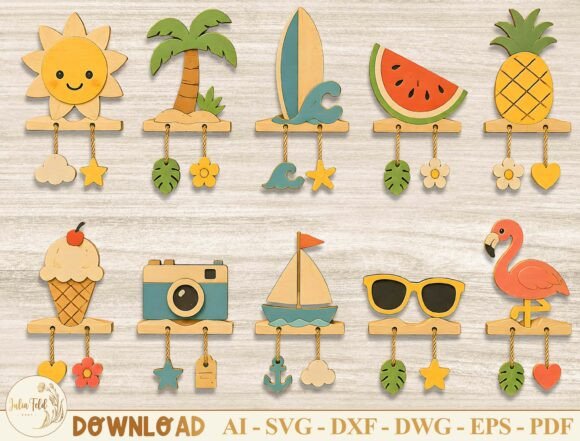 Download 10 Summer Hanging Ornament SVG Bundle - Ornament Collection